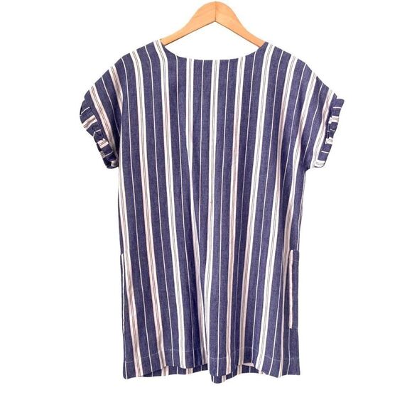 Tularosa Boho Blue Stripped Tunic Dress with Tassel in Size Medium - Picture 7 of 13